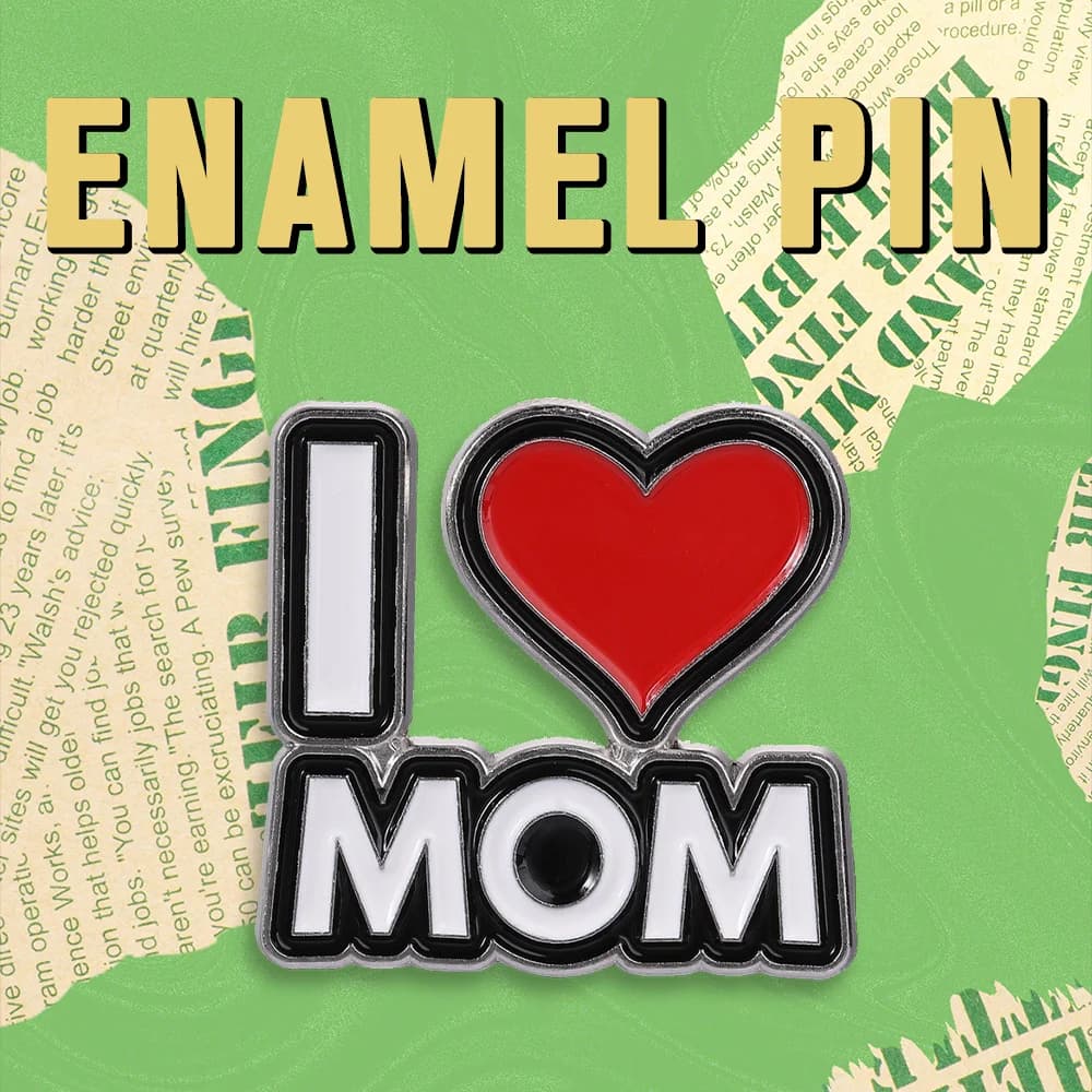 Cute I Love Mom Heart Enamel Pin Classic Red Heart Letter Design Brooch Mother Day Fashion Backpack Badge