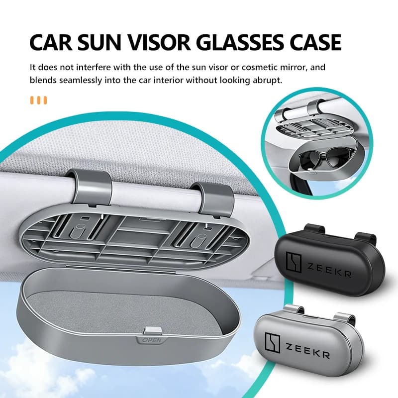 Car Sun Visor Sunglasses Storage Glasses Box Auto Accessories For Zeekr 001 MIX 009 007 003 2021 2022 2023 X 7X EV Krypton