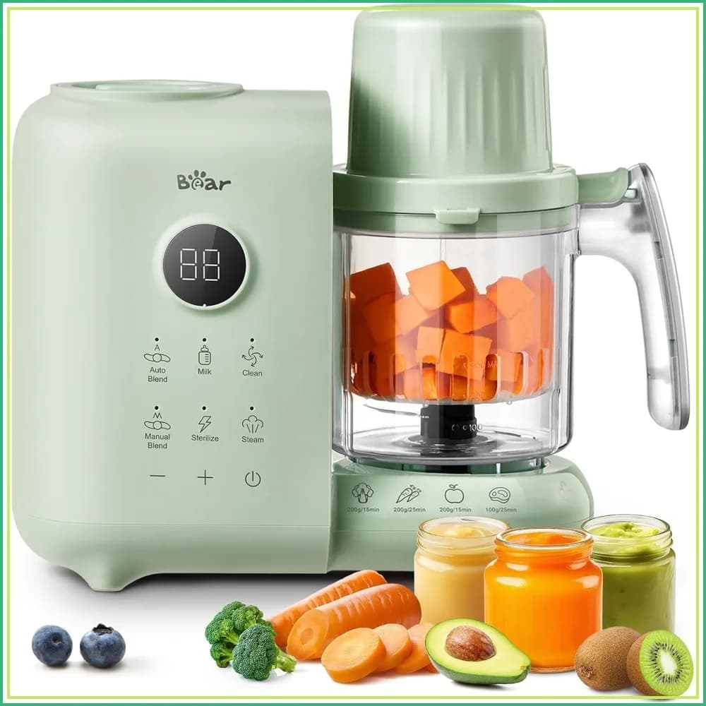 18.5oz Dual-Layer Steam Baskets Baby Food Maker, Steamer & Blender, Auto Cooking, BPA-Free, Easy Clean
