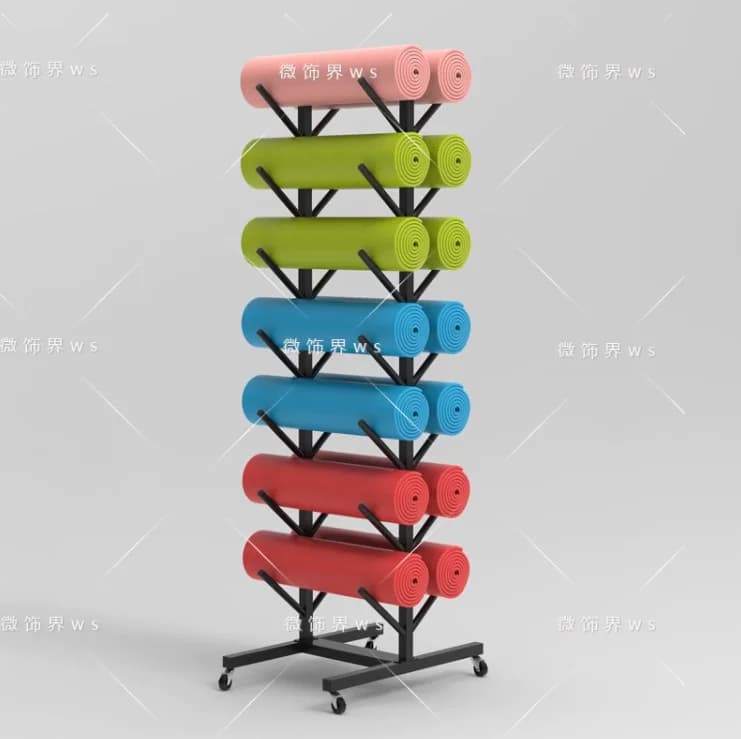 Multilayer yoga mat holders for home yoga studio Mobile fitness equipment holders with foam board
