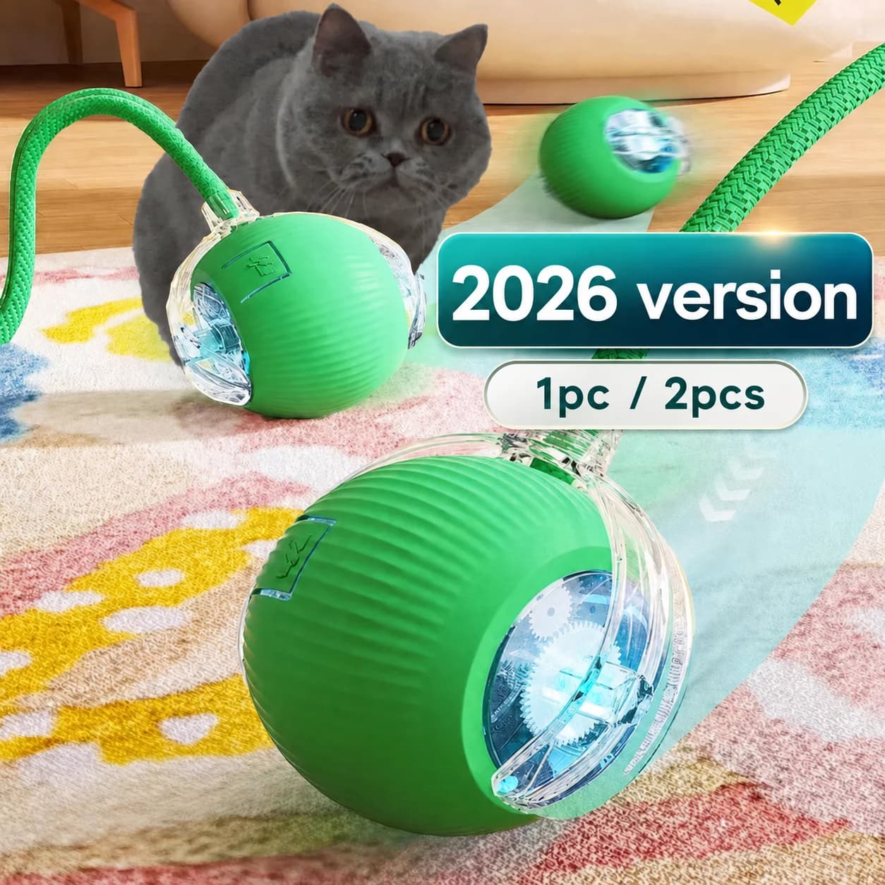 Nuovo giocattolo interattivo per gatti, palla per gatti con rotolamento automatico ricaricabile, giocattolo interattivo per gattini intelligenti, giocattolo con palline intelligenti per gatti