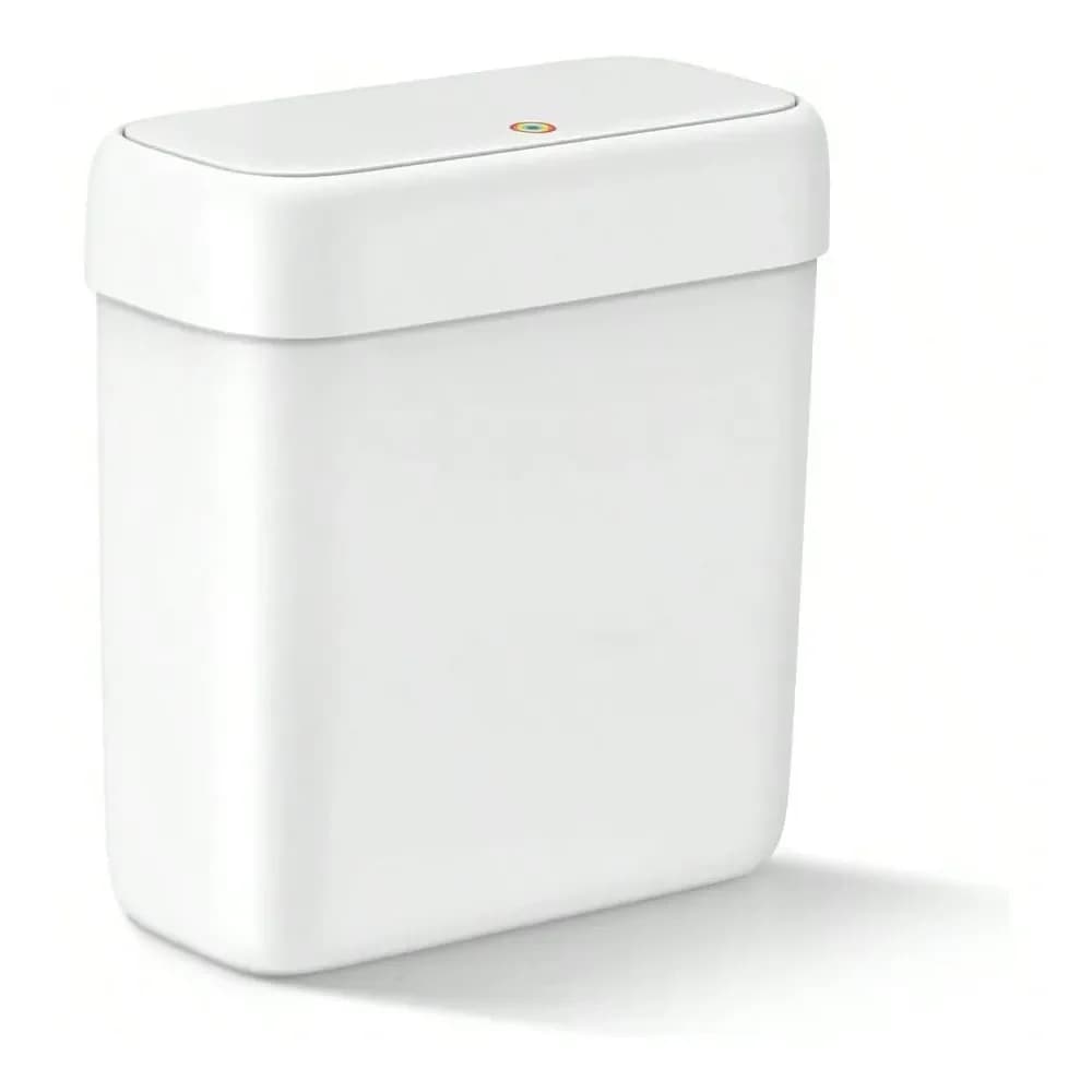 Cestino per rifiuti da bagno con coperchio, 2,6 galloni (10 L), contenitore sottile in plastica con coperchio a scatto, mini cestino per rifiuti a prova di cane per cucina