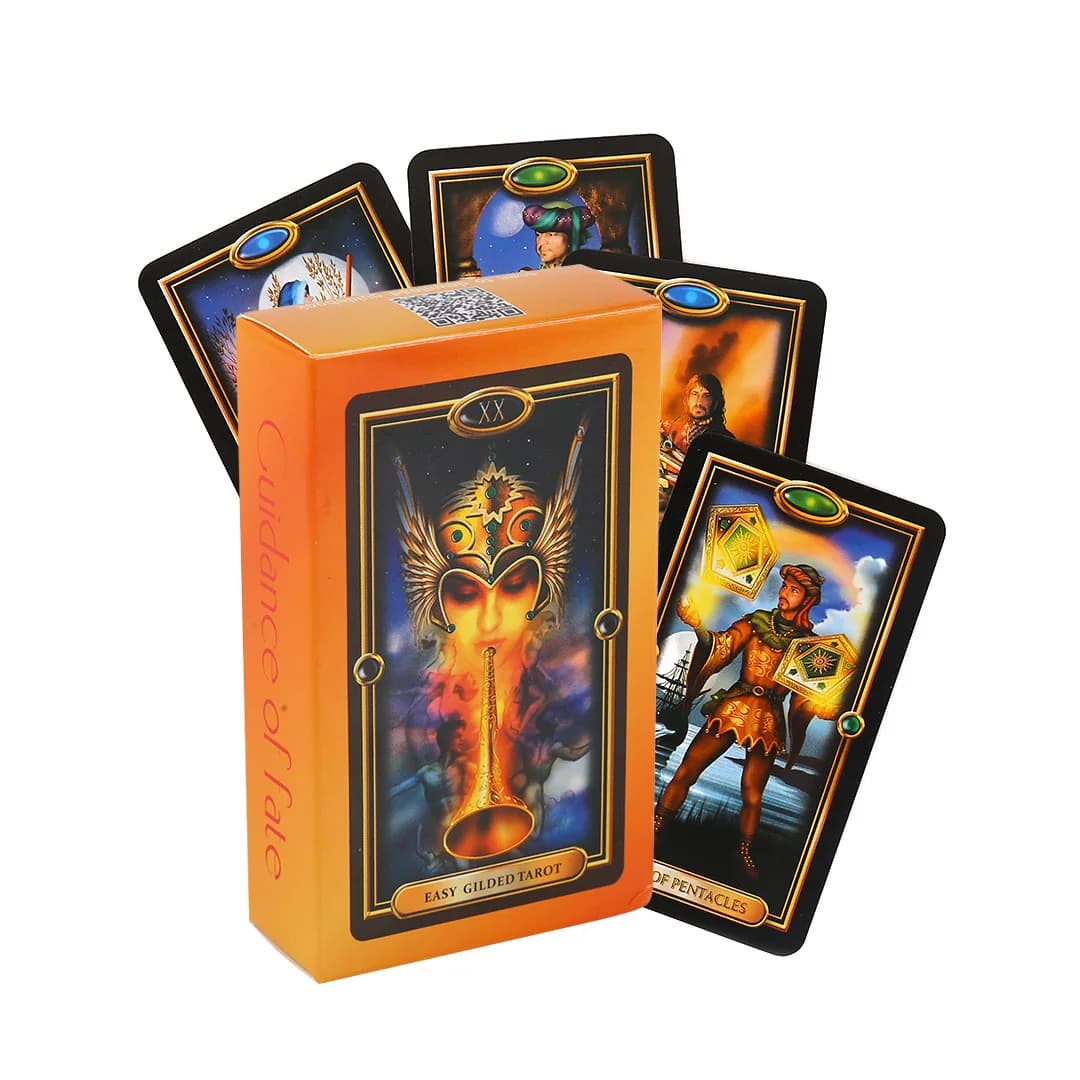 Carte dei tarocchi dorate facili carta Oracle per la guida divinazione Fate gioco di carte da gioco mazzo dei tarocchi giochi da tavolo per adulti