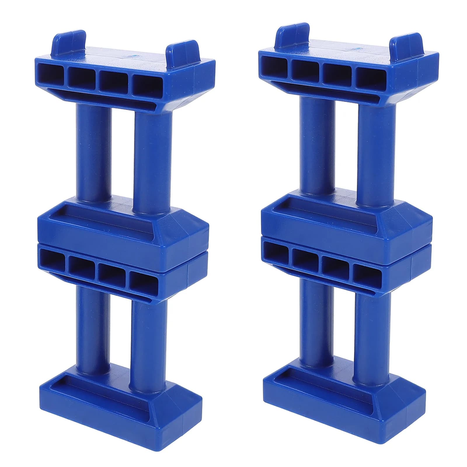 Set di 6 Supporti Impilabili per Ponti Ferroviari, Blocchi Alti Multi-Livello per Accessori Ferroviari in Legno