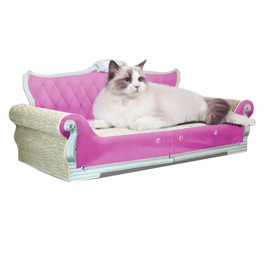 Tiragraffi Sagomati per Gatti, Tiragraffi per Divano, Letto Tiragraffi Extra Large da 27,5 Pollici per Gatti di Taglia Grande e Multi-Gatti con CatnipPin