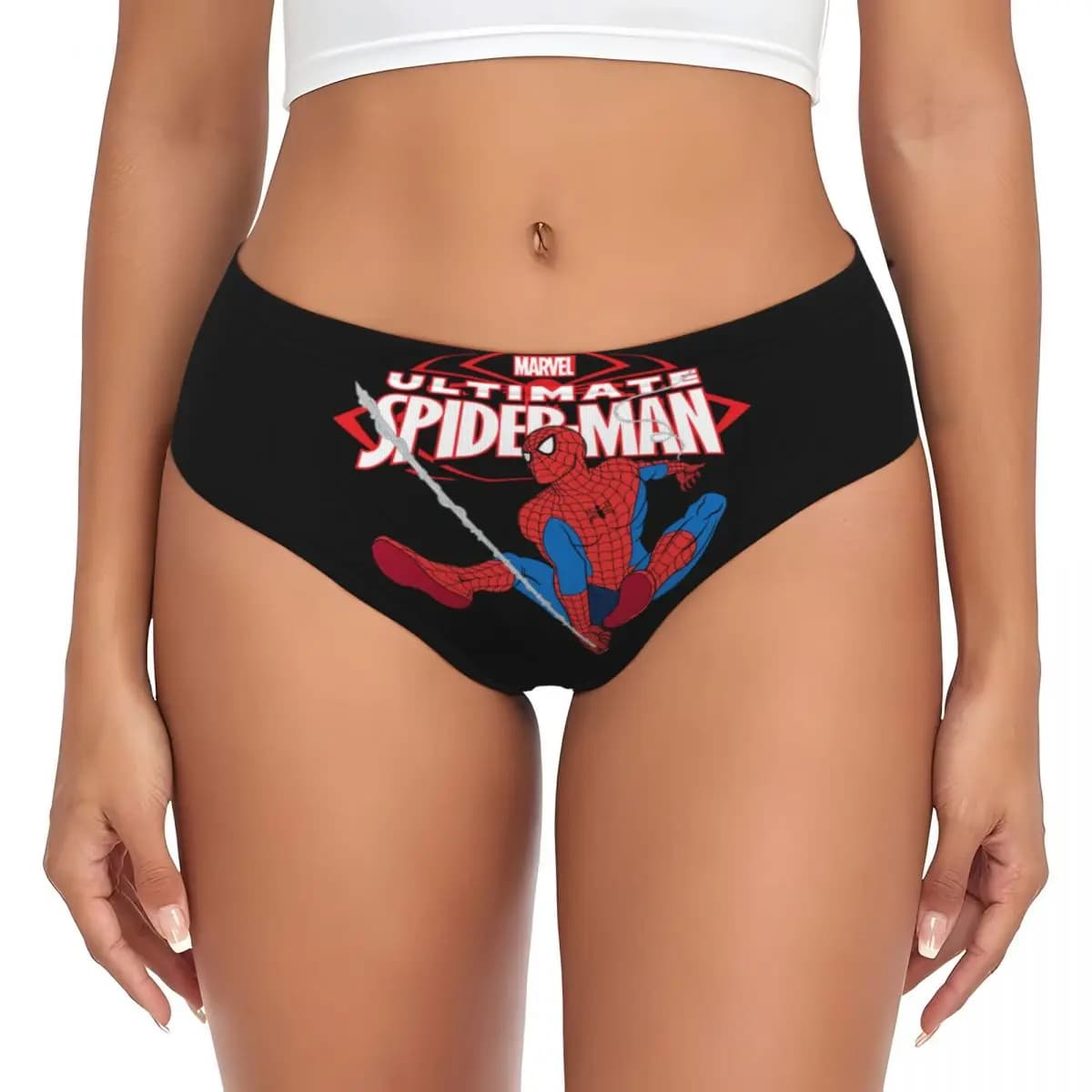 Personalized Women's Slips with Superhero Pattern Spider-Man, Elasticized Mutande and Comfortable