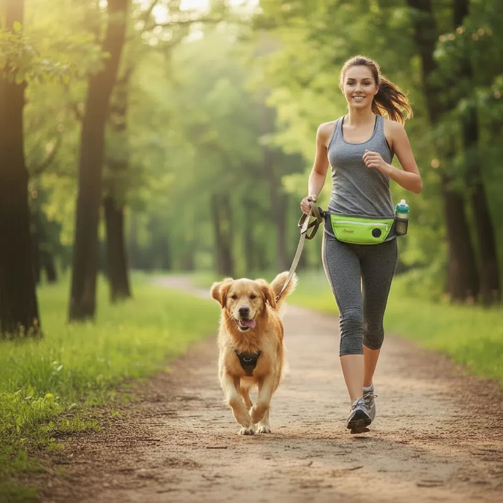 Durable nylon belt bag for running dogs training, including waste bags for pet training 11 cm * 43 cm