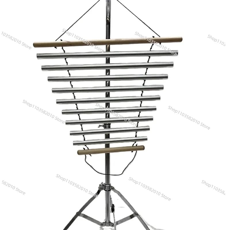 Wood Single Row Bar Chimes 9 Tone, Mallet Wind Chime Percussion Instrument for Classroom Management, Office & Kids Gift