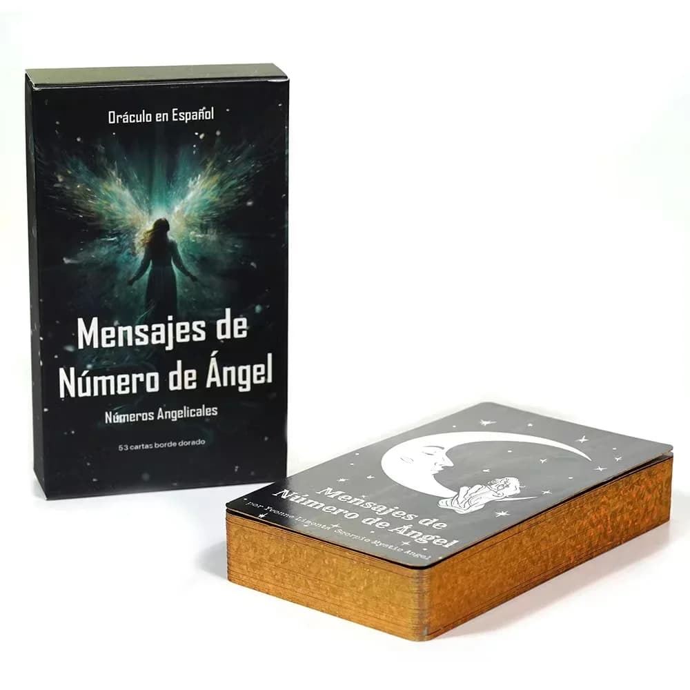Mensajes de nul mero de angel oracle cards 53 cartas borde dorado nul meros angelicales spagnolo oracle deck gold giochi da tavolo dorati