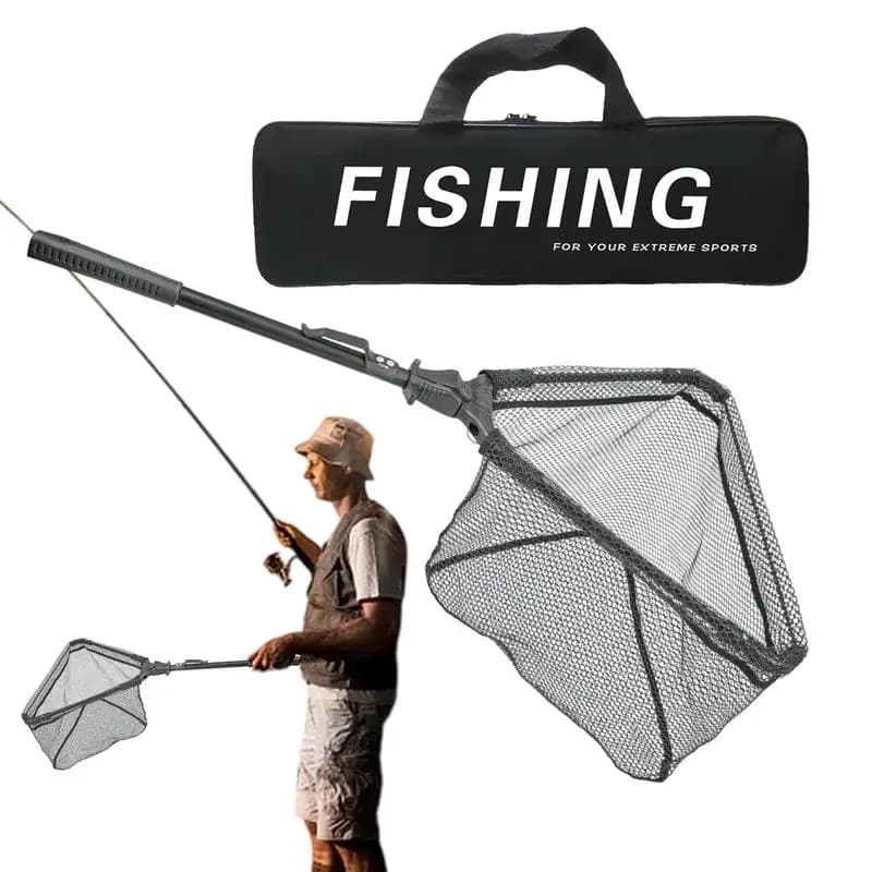 Reti da pesca a mosca per trota Maniglia per asta telescopica Attrezzatura da pesca per rete per trota Attrezzatura da pesca in lega di alluminio per la pesca in kayak