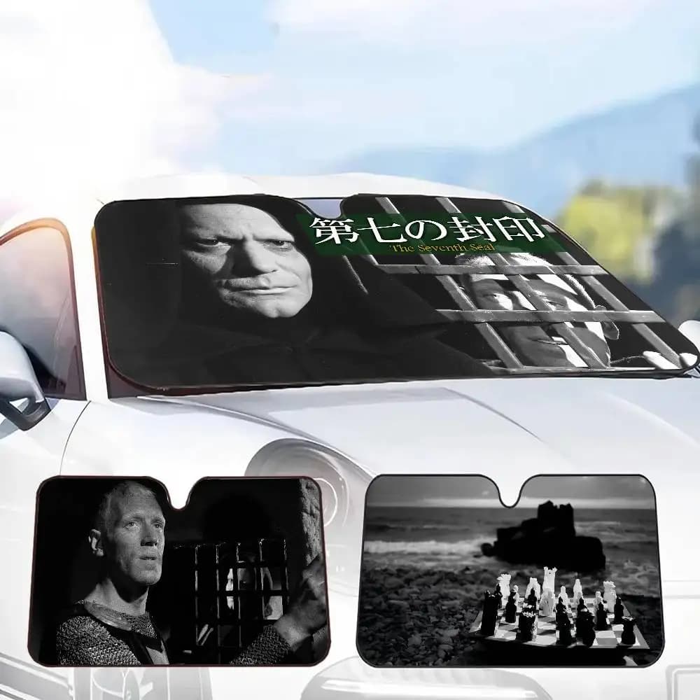 Parasole per Parabrezza Auto 'Movie T-The S-Seventh S-Seal', Divertente Protezione Pieghevole per Finestrini Auto Contro i Raggi Solari
