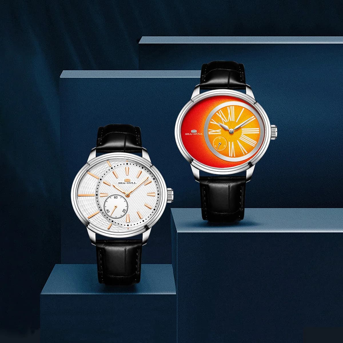 Orologio meccanico automatico da uomo Seagull Orologi da polso meccanici ovali Orologio impermeabile 5Bar Orologi luminosi per uomo 1088
