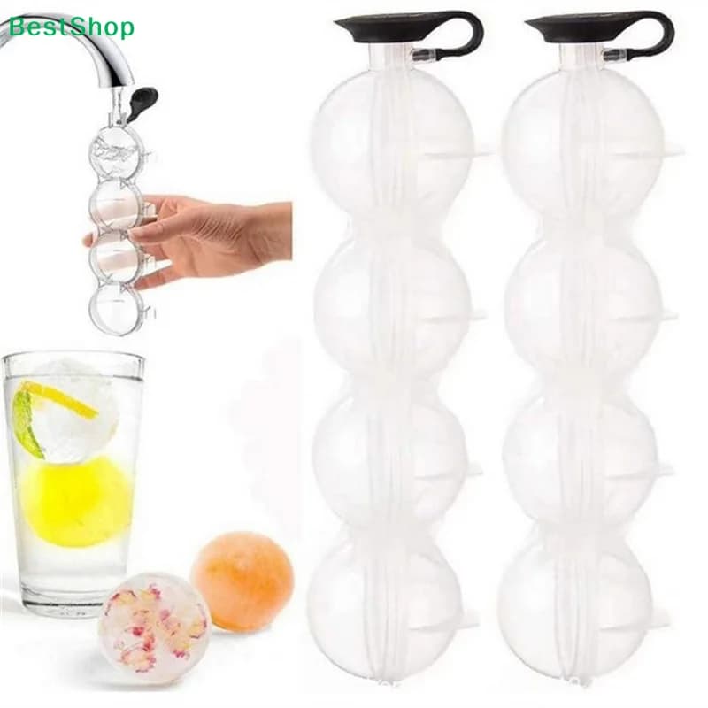 ★4 Cavity Bar Sphere Ice Cube Mould Mold Ball Freezer Maker Tray DIY