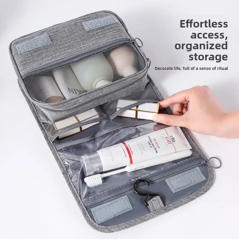 Large Capacity Hanging Toiletry Bag Wet Dry Separate Travel Makeup Wash Organizer with Hook for Men Women