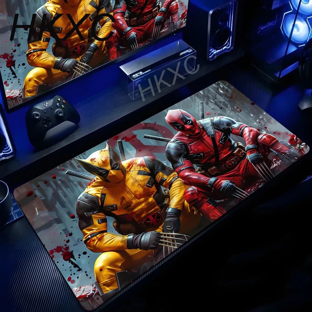 Tappetino per mouse grande Deadpool Marvel Overlock, tappetino per ufficio, accessori da scrivania, tappetino per computer portatile, tappetino per tastiera, tappetino per mouse, tappetini per console di gioco