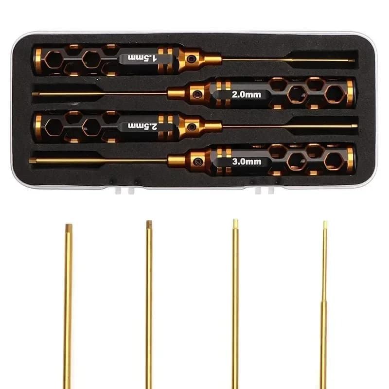 4/8PCS Hexagonal Screwdriver Set can be used for racing drones Auto Helicopters Boats Parts RC Repair tools with titanium honeycomb handle