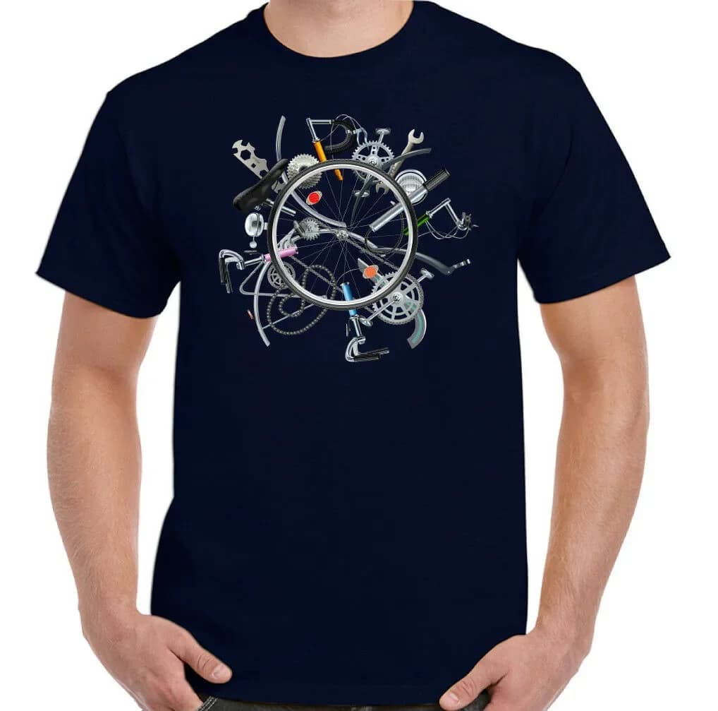 Men's Cycling T-shirt, MTB BMX Road Bike, Cotton Short Sleeve, Round Neck, New S-3XL Collection