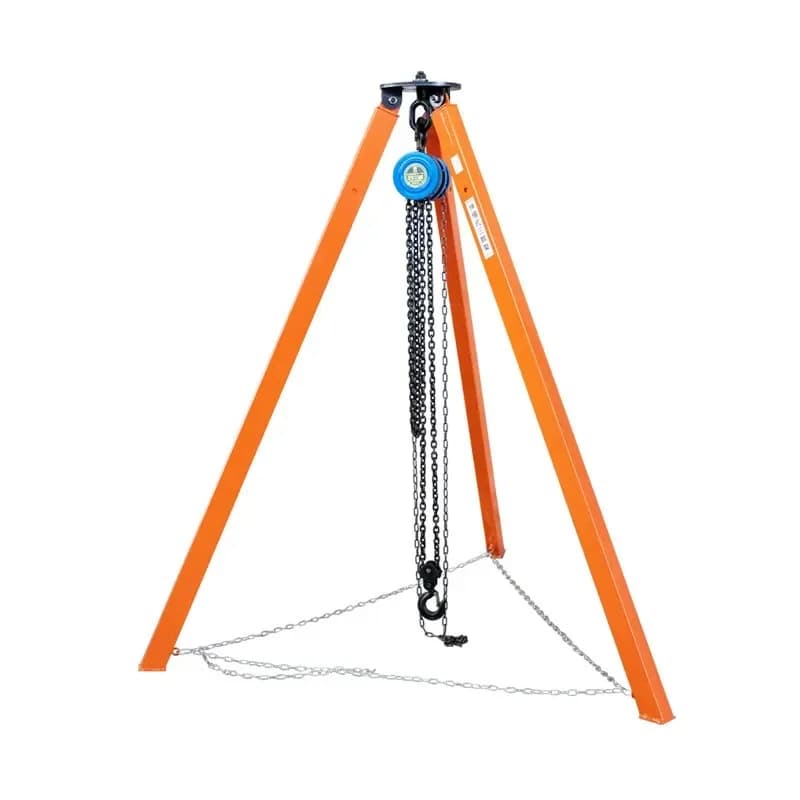 Supporto treppiede telescopico per gru elettriche con staffe triangolari e staffe per gru manuali