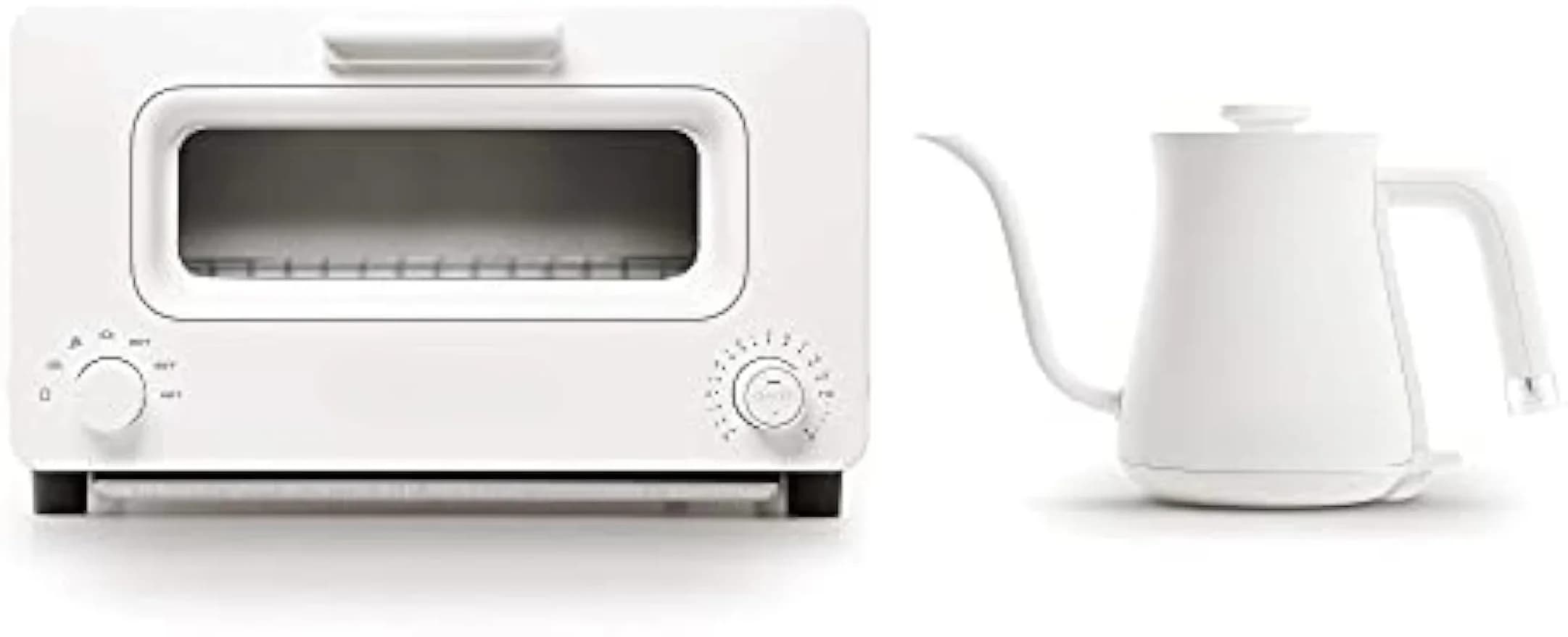 Combined packaging in white | The toaster and the kettle | Steam tostapane and electric cinch neck kettle