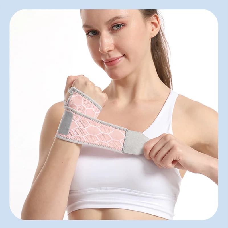 1Pair Basketball Fitness Wrist Brace With Honeycomb Design - Adjustable Hook-and-Loop Closure, Breathable Polyester For Sports &