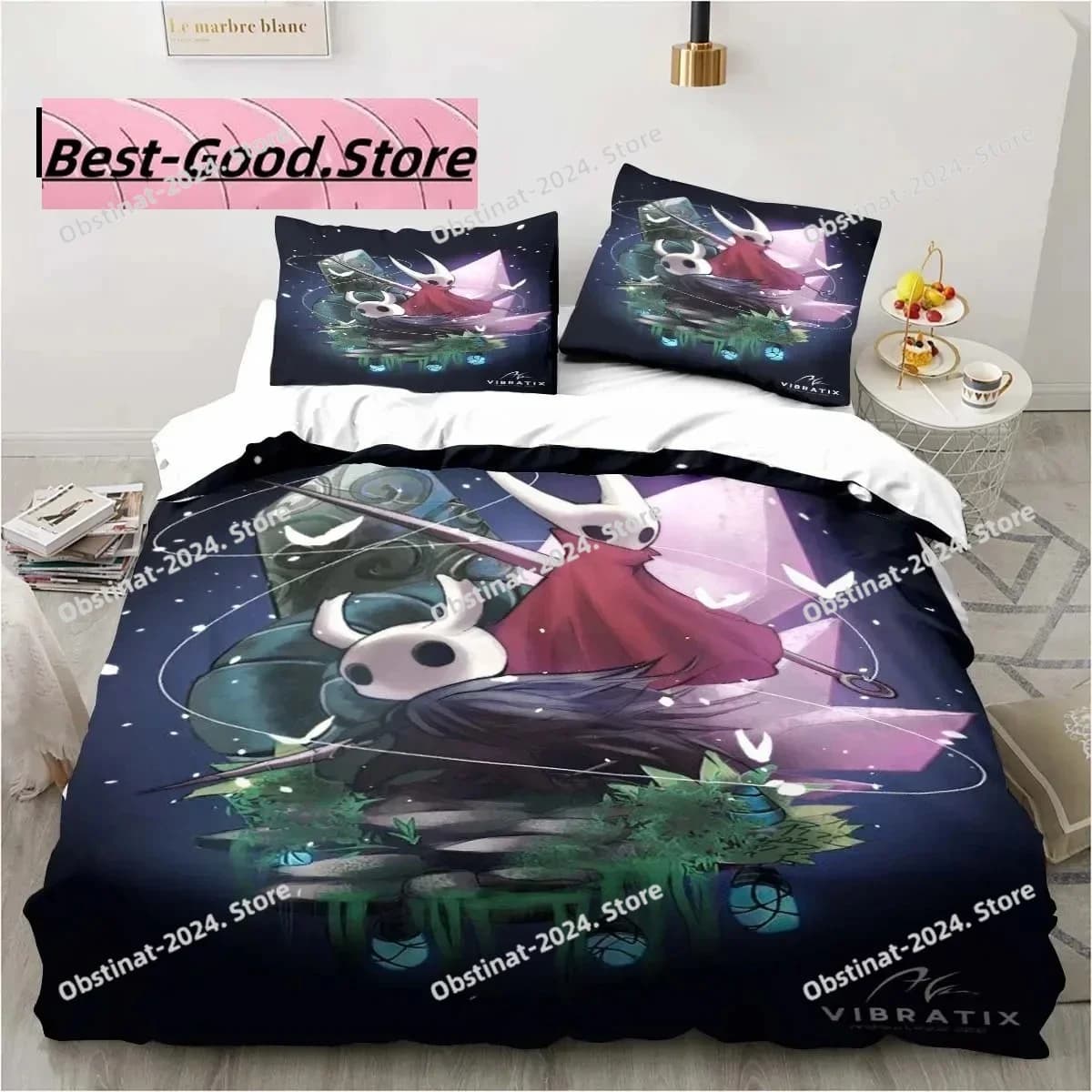 Gioco di stampa 3D Hollow Knight Moda stampata Copripiumino Federa Set biancheria da letto Lenzuolo Copripiumino Completo Queen King Size