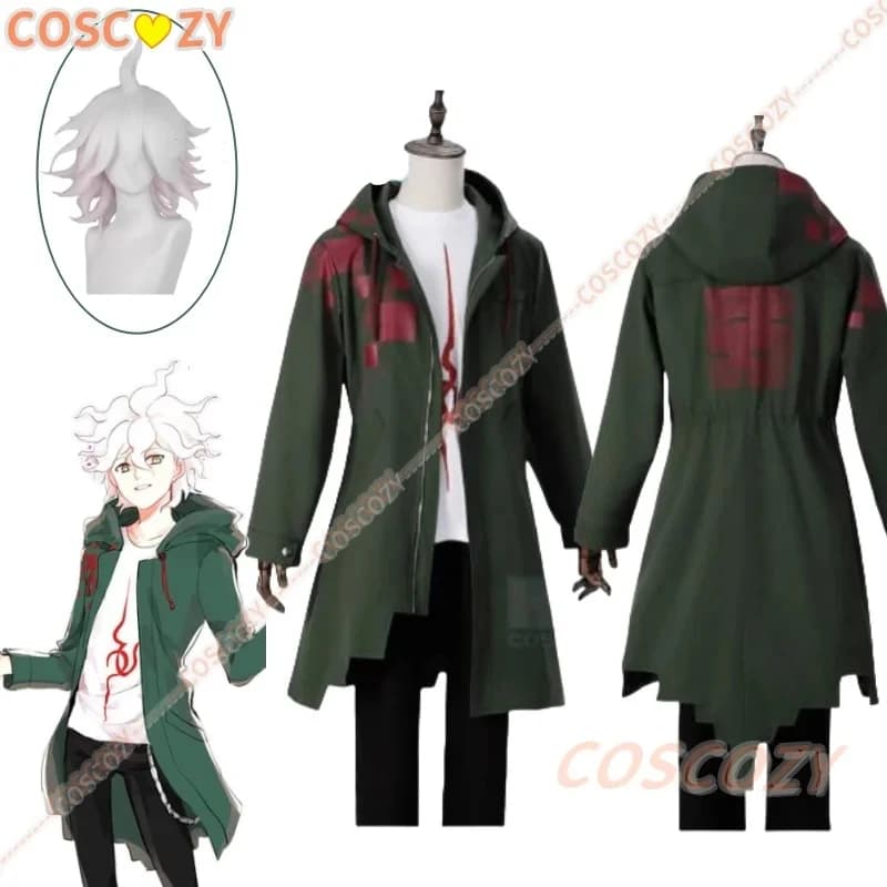 ❤ 2026 ★ Costumi Cosplay Anime Super Danganronpa 2 Nagito Komaeda, Giacca, Parrucca, Costume di Halloween, Abiti per Personaggi Anime ❤