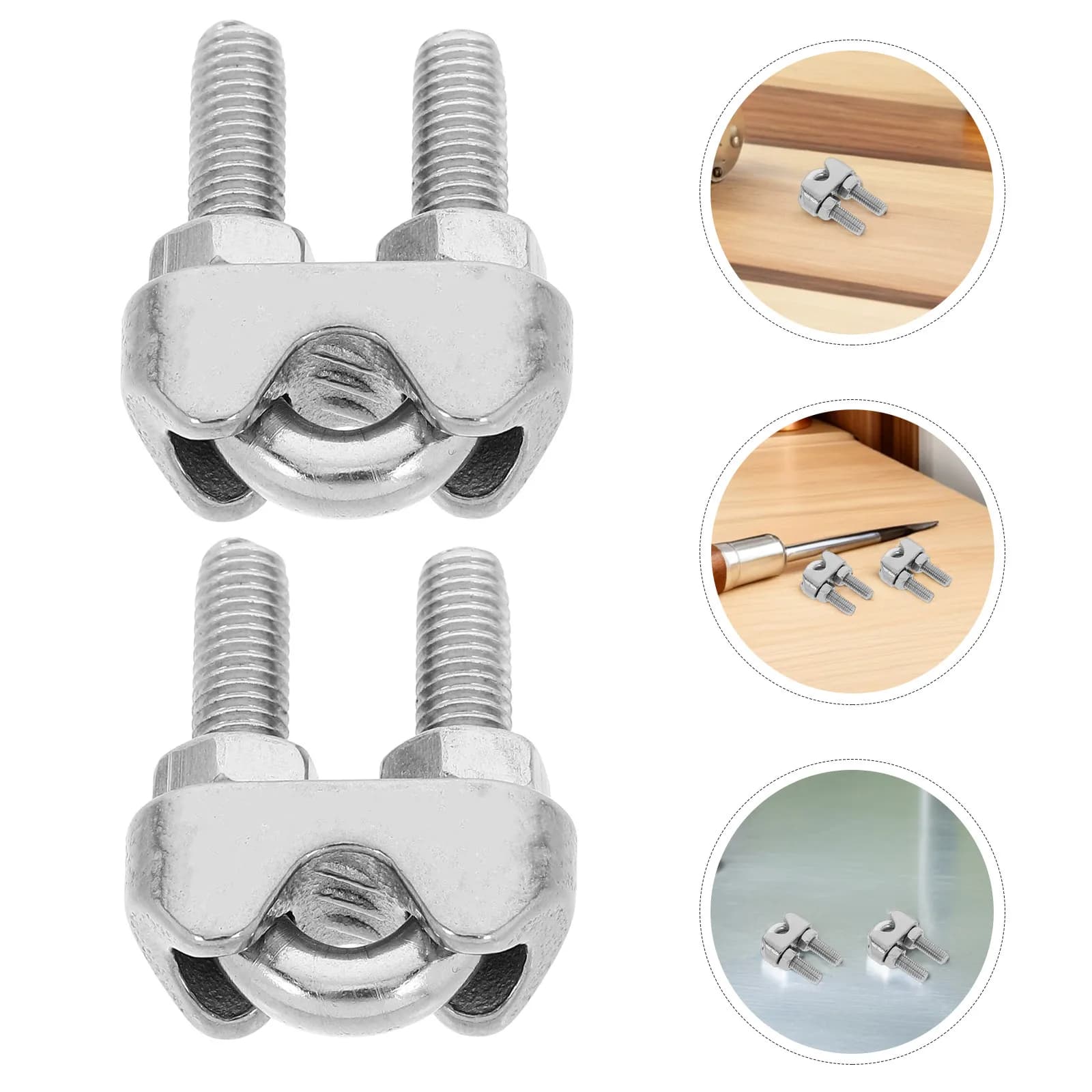 10Pcs M5 Stainless Steel U-Shaped Cable Clamp Wire Rope Clip High Strength Rust Proof Rope Fastener for Marine Outdoor Building