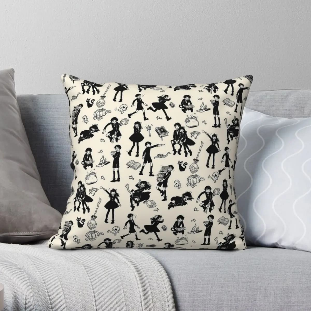 Magic Hooky Webtoon Witches Square federa poliestere lino velluto creativo decorativo federa per cuscino divano Seater