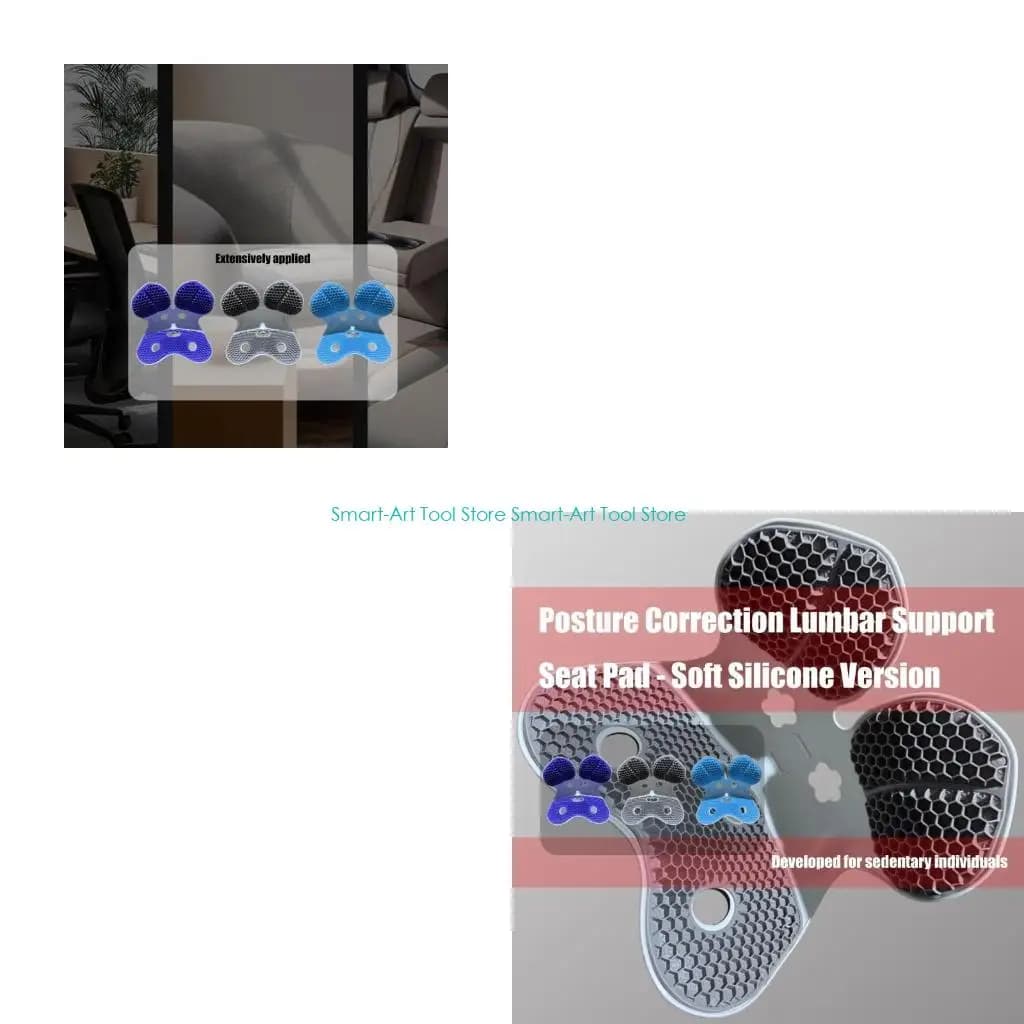 E1PB Cuscini correttori postura in silicone Supporto lombare ergonomico per sedia da ufficio Seggiolino auto Studenti