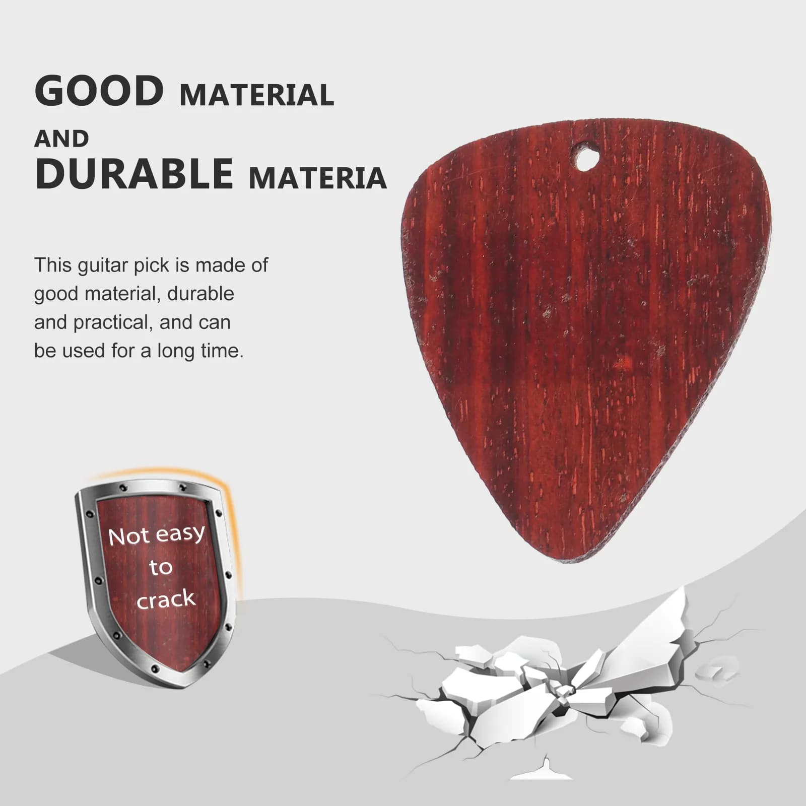 1 Pezzo Ciondolo a Forma di Plettro per Chitarra in Legno, Adorabile Collana con Ciondolo Decorativo, Plettro Durevole e Pratico per Strumenti Musicali