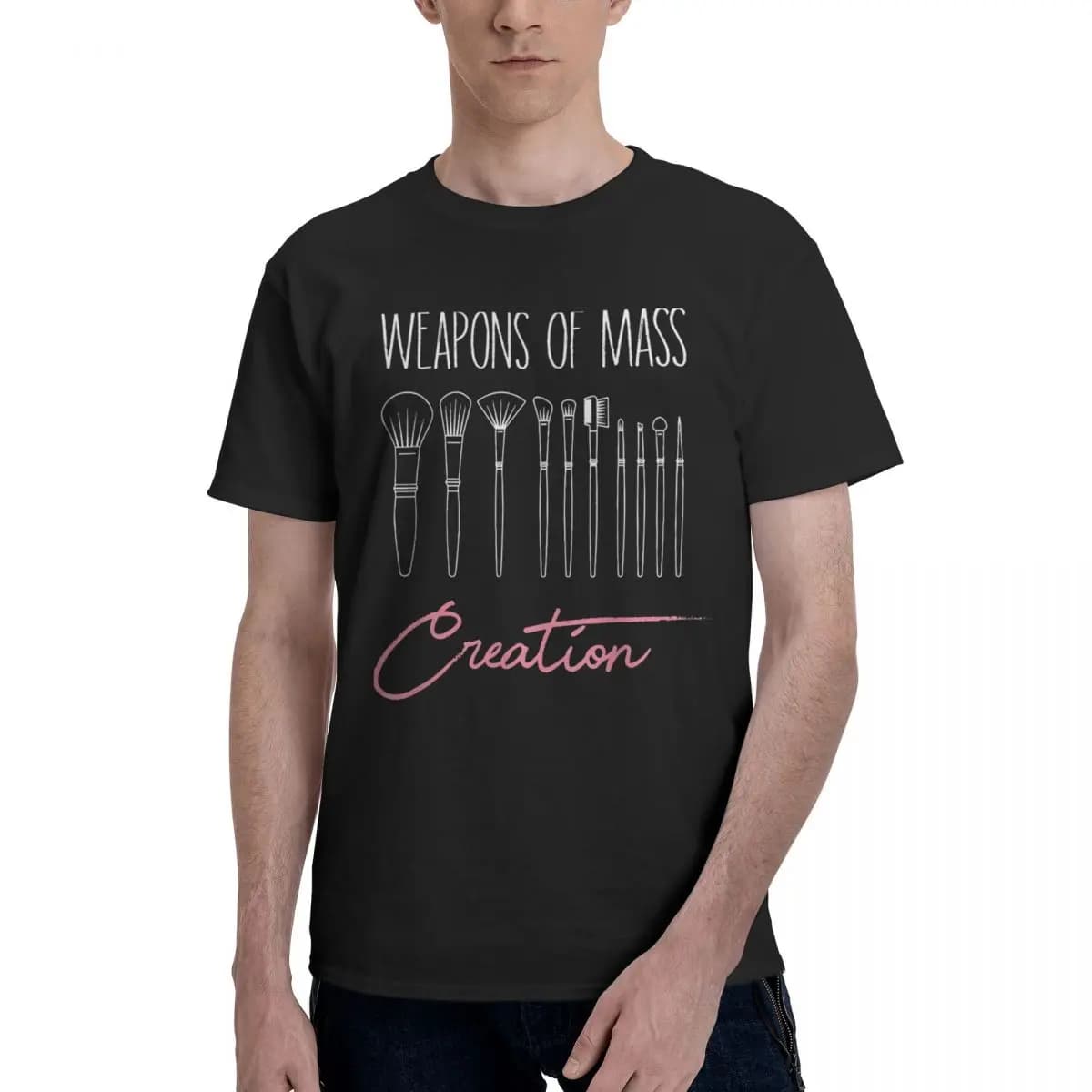 Set di pennelli per trucco creativo Movimento grafico casual Titolo vintage Top tee Fitness Eur Taglia