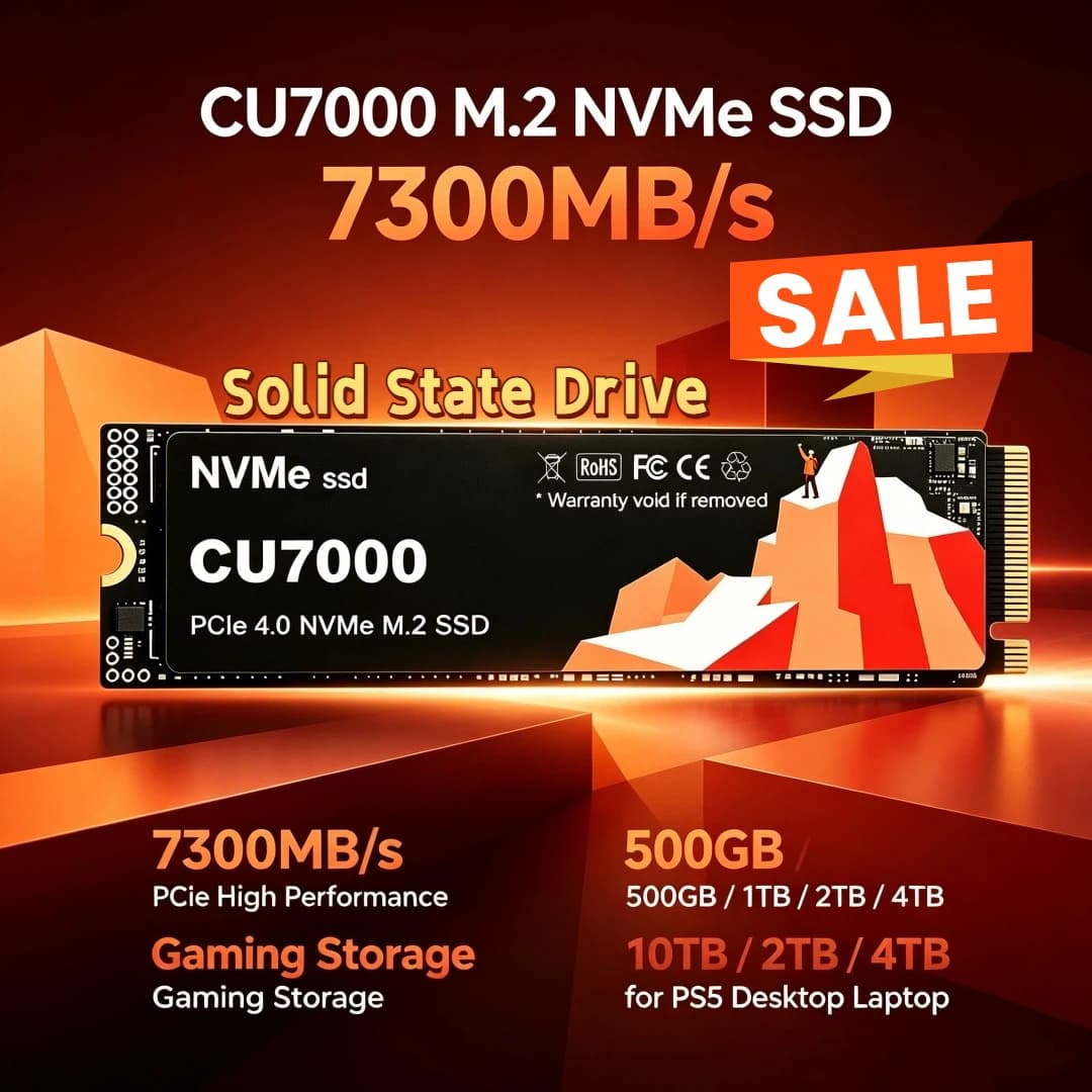 2026 CU7000 SSD 500GB 1TB 2TB 4TB M.2 2280 SSD NVMe M2 PCIe 4.0 Internal 7300M/S Solid State Drive Hard Disk for Laptop Computer