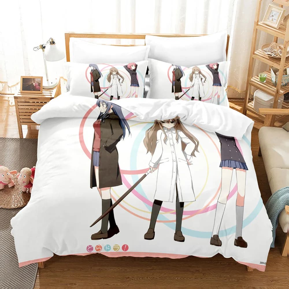 Nuovo anime TIGER×DRAGON con stampa 3D del Giappone! Set biancheria da letto Set copripiumino con federa Biancheria da letto doppia completa Queen King Biancheria da letto
