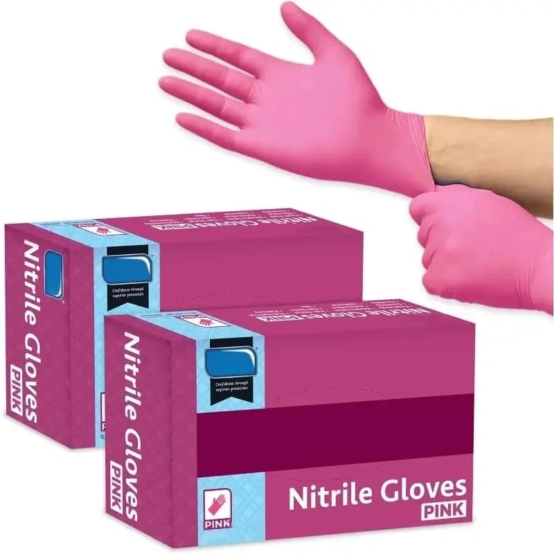 20/100PCS Guanti monouso in nitrile rosa Guanti di bellezza per salone di tatuaggi Estetista Cucina Guanti per la pulizia della casa Lattice gratuito