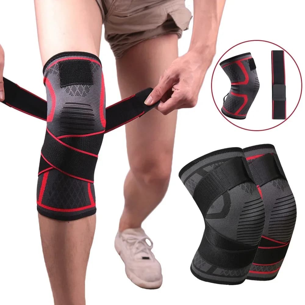 Ginocchiere pressurizzate a doppio scopo da 2 pezzi con ginocchiere staccabili per fitness e corsa