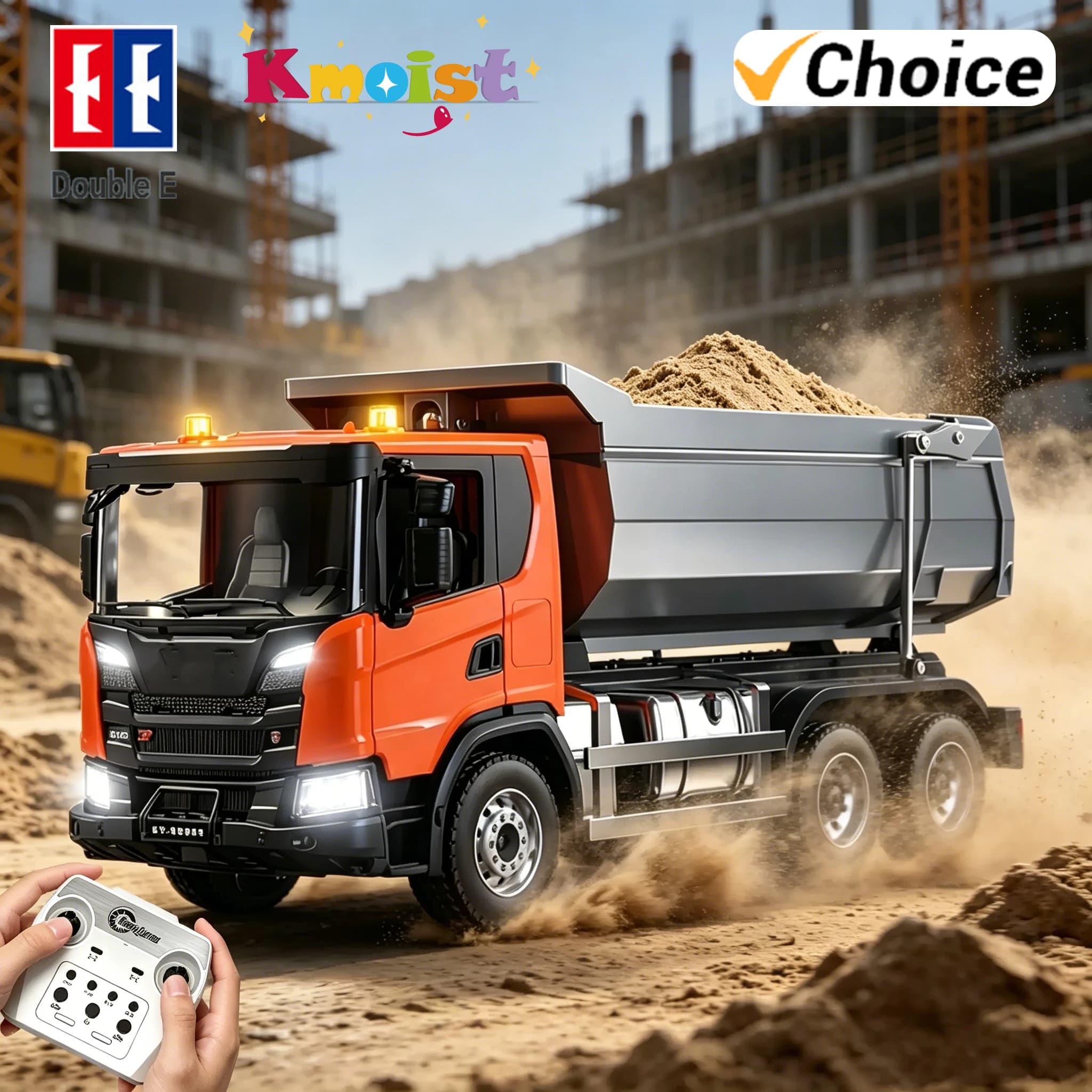 Double E E522 1/20 Grande RC Camion Trattore Strada Rullo 2.4G Auto di Controllo Remoto Vibrazione Ingegneria Modello di Veicolo Giocattoli per I Ragazzi Bambini
