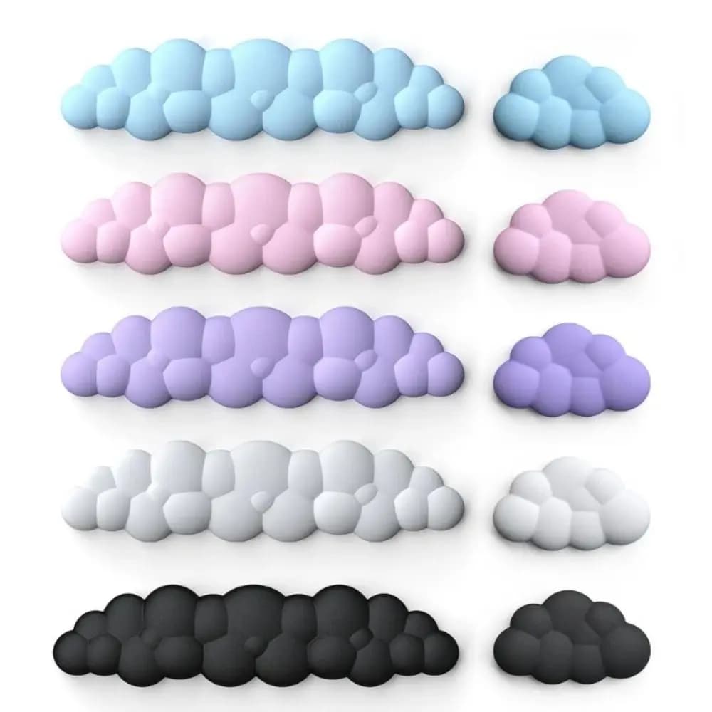 Supporto per il polso Tastiera a forma di nuvola Poggiapolsi Pad Memoria Cotone Comfort Cuscino per le mani Supporto per tastiera antiscivolo impermeabile Casa