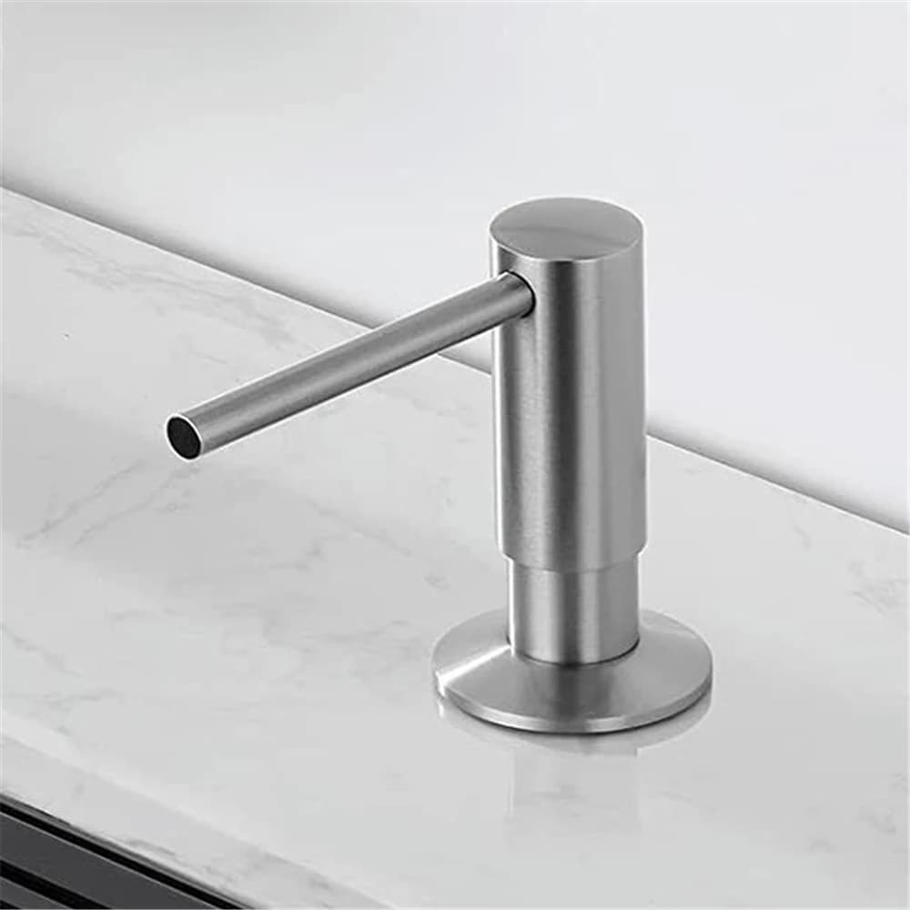 Dispenser di Sapone Liquido in Ottone per Lavello, Accessori da Cucina e Bagno, Dispenser di Detersivo Integrato in Metallo con Tubo da 100cm/Bottiglia da 500ML