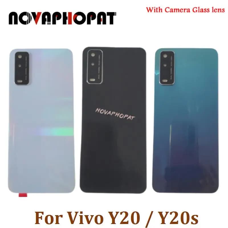 Battery Cover Back Rear Door Housing Camera Glass Lens Frame For Vivo Y20 Y20s