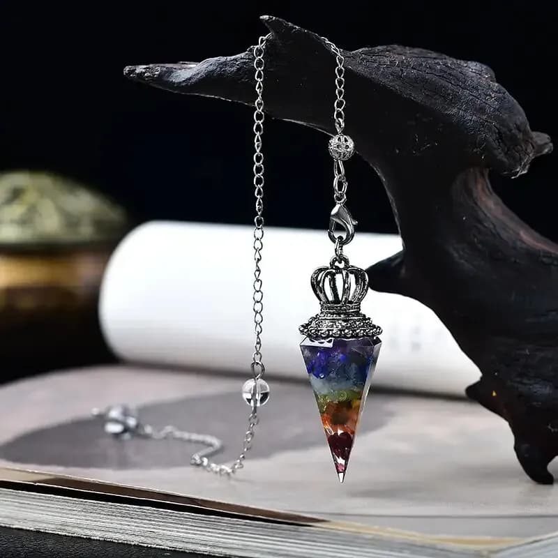 CSJA Reiki Cristallo Pendolo Chip Naturali Cono Esagonale Ciondolo Pendolo Quarzo Chakra Amuleto Pendolo Divinazione Equilibrio S976