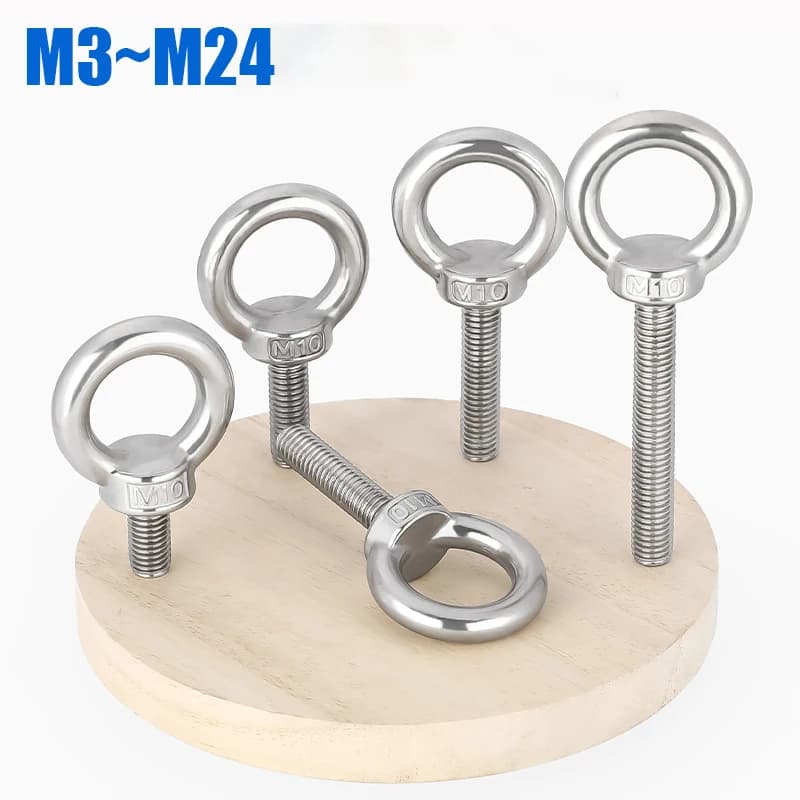 1pc M3-M24 304 A2-70 Bullone a occhiello in acciaio inossidabile Vite a occhiello di sollevamento Anello di aggancio Vite Anello marino Foro ad anello per cavo Corda