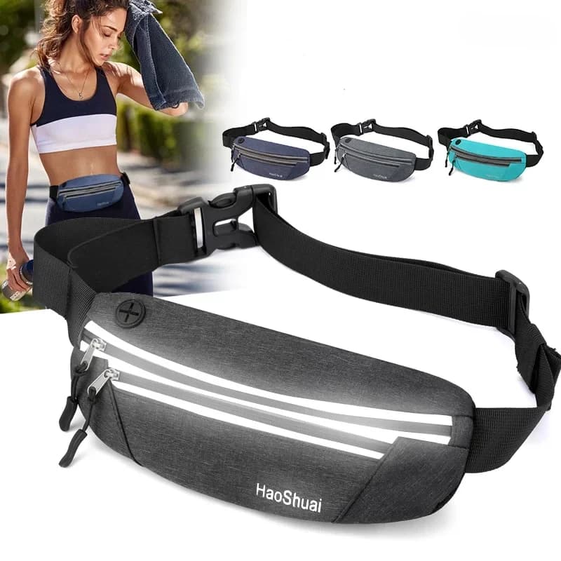 Men's Marsupi Reflective Design Waterproof Running Bag Outdoor Sport Belt Waist Riding Waist Waist Bags for Mobile Phone Waist Bags