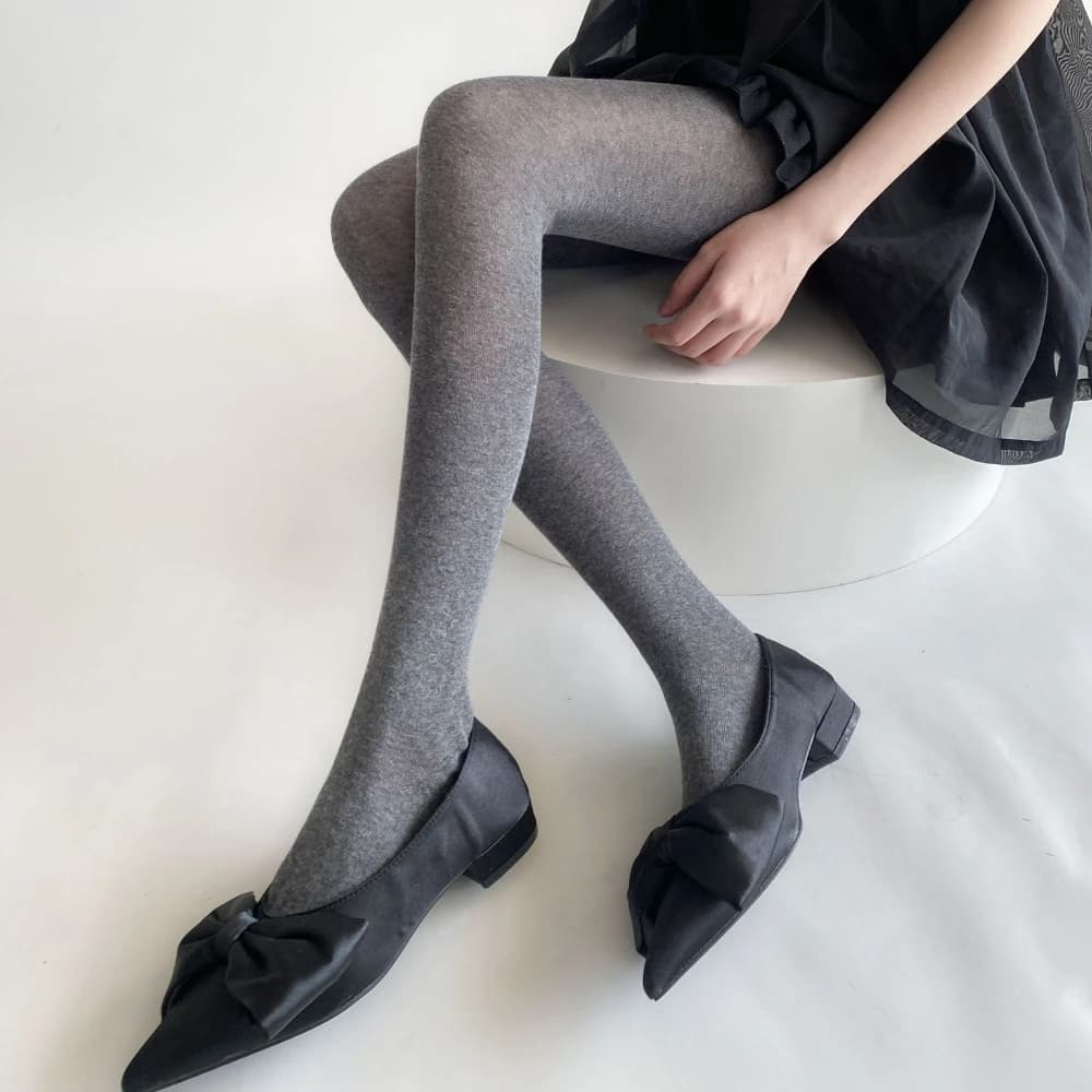 Collant Donna Cotone Sottile Traspirante Coscia Alta Calze Collant Lingerie Sexy Calze Collant di Colore Solido Collant Leggings