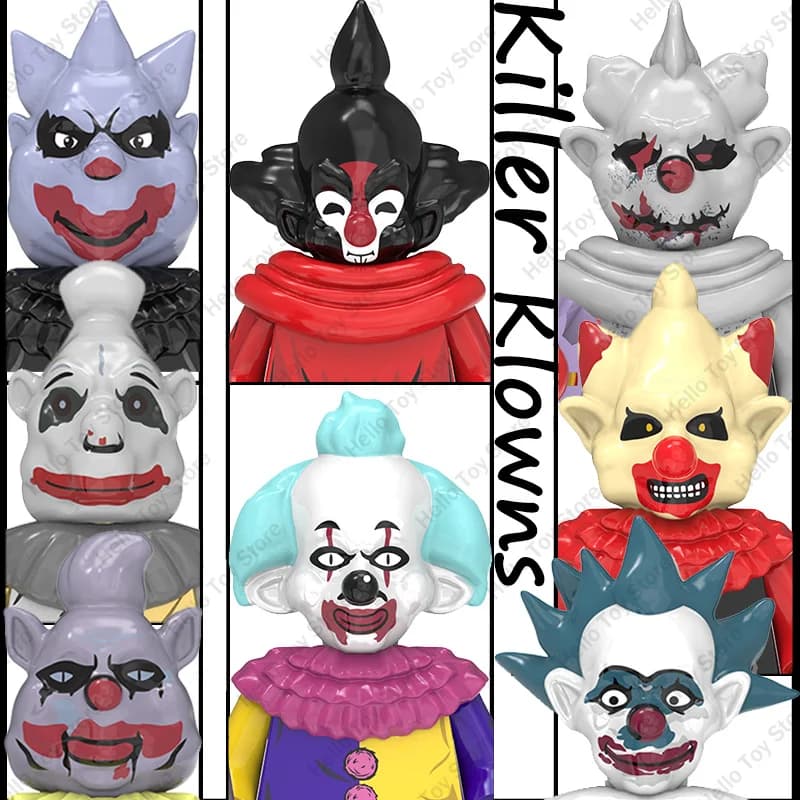 2025 Horror Killer Klowns Azione Mini Figure Building Blocks Classico Halloween Thriller Joker Bambole Mattoni Modello Giocattoli Set Regalo