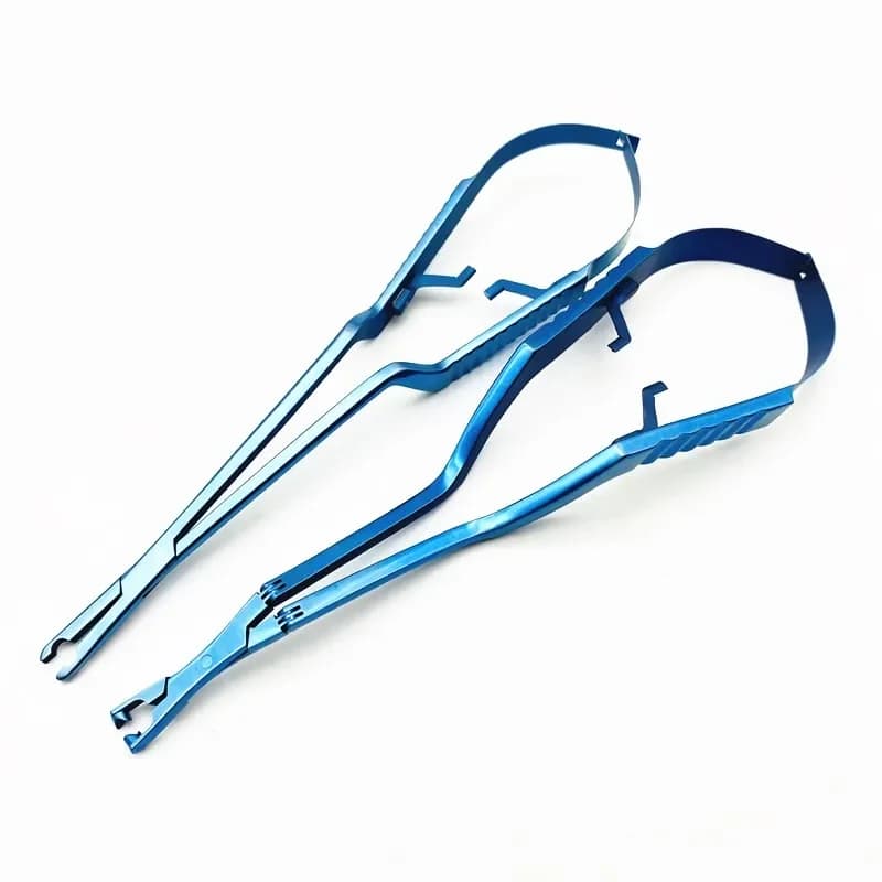 Pinza per aneurismi cerebrali in titanio per microchirurgia, dritta e curva, per clip vascolari