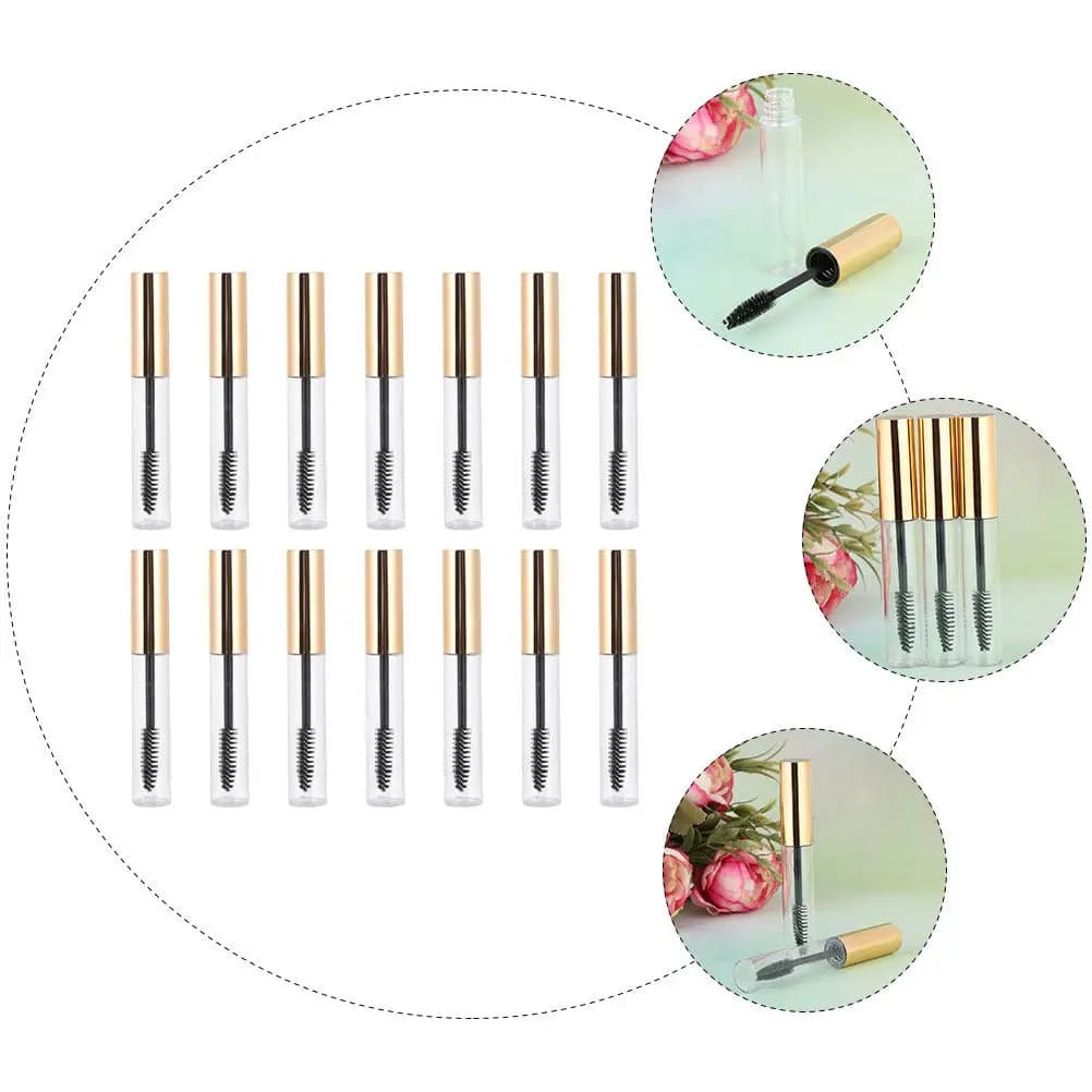 1 set of empty compact tubes for mascara with applicator, mini rechargeable transparent bottles for diy eyeliner, cream, portable mascara travel