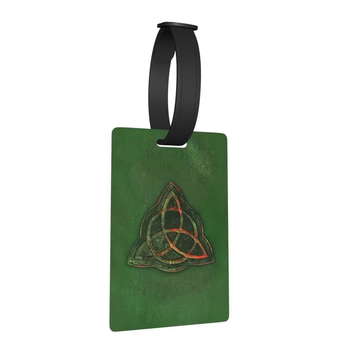 Etichette per Bagagli con Design Triquetra del Libro delle Ombre - Porta Etichette per Valigie e Bagagli da Viaggio con Spazio per Nome, Indirizzo e ID