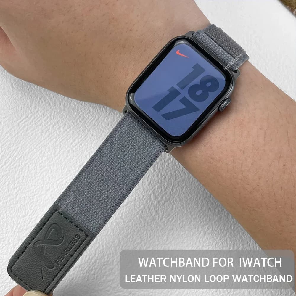 Cinturino in pelle di Nylon per cinturino Apple Watch Ultra 49mm 44mm 45mm 42mm 41mm 40 38mm cinturino sportivo Iwatch Serise 9 8 7 6 5 bracciale
