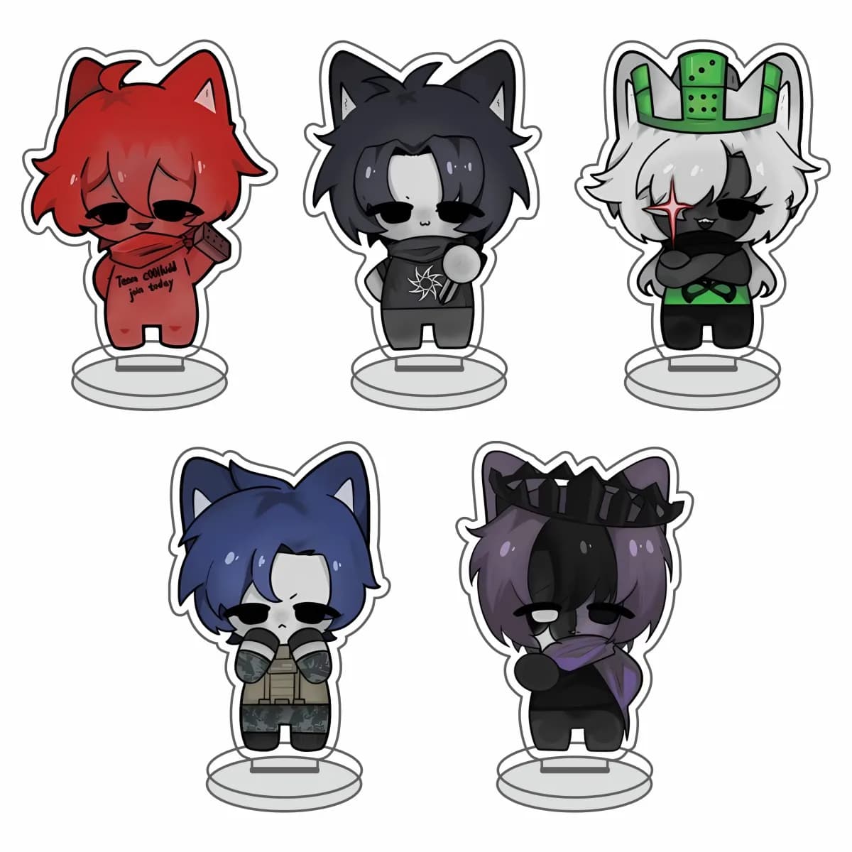 Gioco CALDO Forsaken Acrilico Standees Guest 1337 Noob Shedletsky John Doe c00lkidd Elliot Chibi Piccoli ornamenti per il desktop Gaming Gif