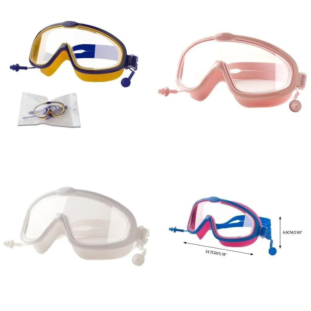 U2JB Occhialini da Nuoto Antiappannamento per Bambini con Tappi per Le Orecchie No Press The Eye Occhialini da Nuoto con Vista e